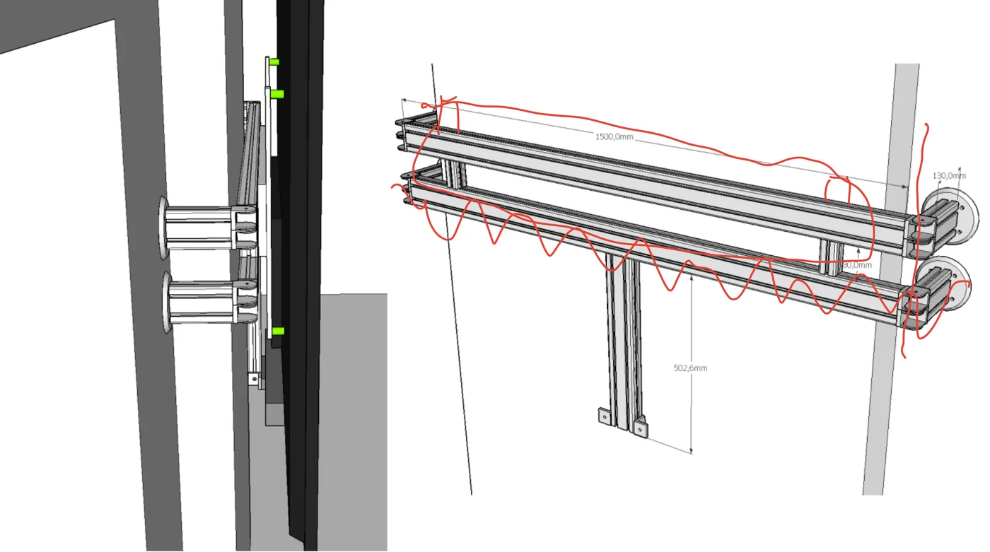 CAD-Planung einer Displayhalterung